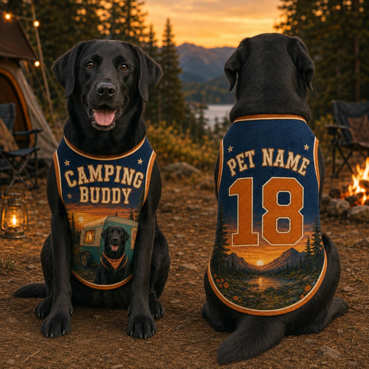 Camping Dog Jersey - Personalized Outdoor Pet Shirt - image 3