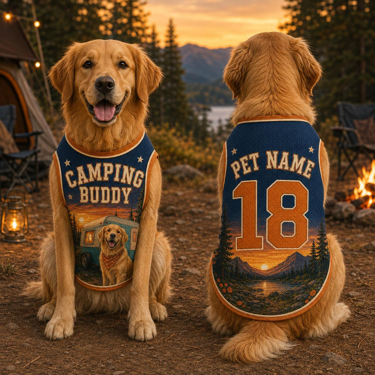 Camping Dog Jersey - Personalized Outdoor Pet Shirt - image 4