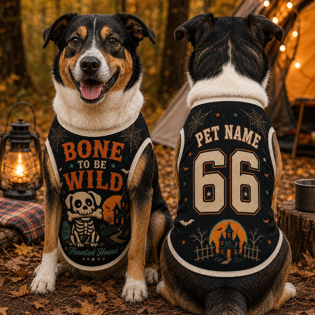 Bone To Be Wild Pet Jersey - Personalized Dog Name Number Shirt - image 4