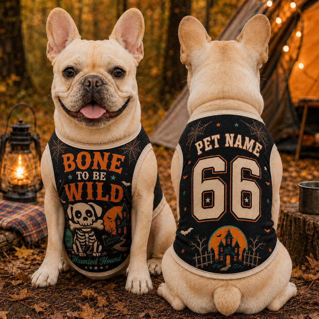 Bone To Be Wild Pet Jersey - Personalized Dog Name Number Shirt