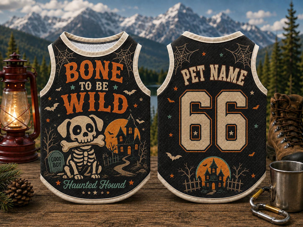 Bone To Be Wild Pet Jersey - Personalized Dog Name Number Shirt - image 5