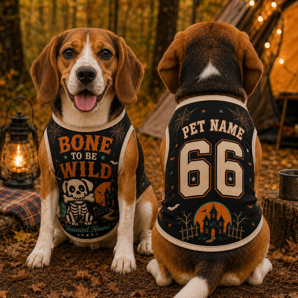 Bone To Be Wild Pet Jersey - Personalized Dog Name Number Shirt - image 3