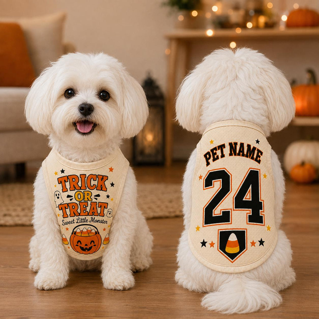 Trick or Treat Pet Jersey - Custom Name Number Dog Shirt - image 4