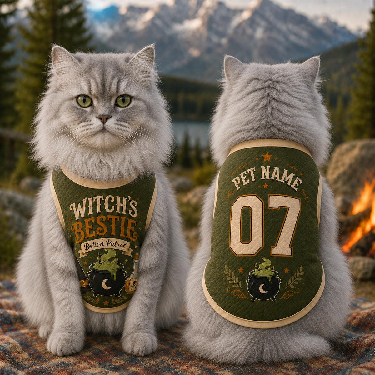 Witch's Bestie Pet Jersey - Custom Name Number Dog Shirt