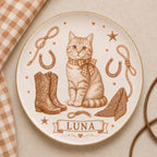 Personalized Western Dog Ceramic Dish - Custom Pet Name Plate - image 2