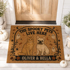 Personalized Pet Halloween Doormat - Spooky Pets Live Here Mat - image 6