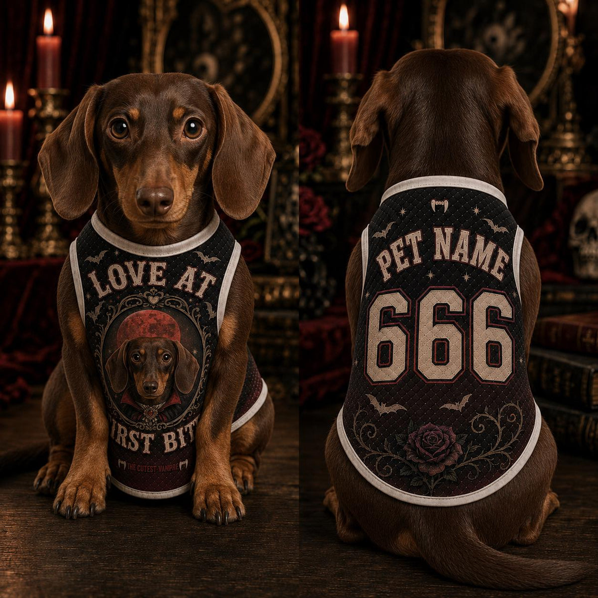 Vampire Cat Pet Jersey - Personalized Name Number Halloween Shirt - image 4