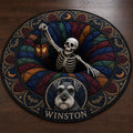 Personalized Halloween Cat Rug - Custom Pet Name Round Mat