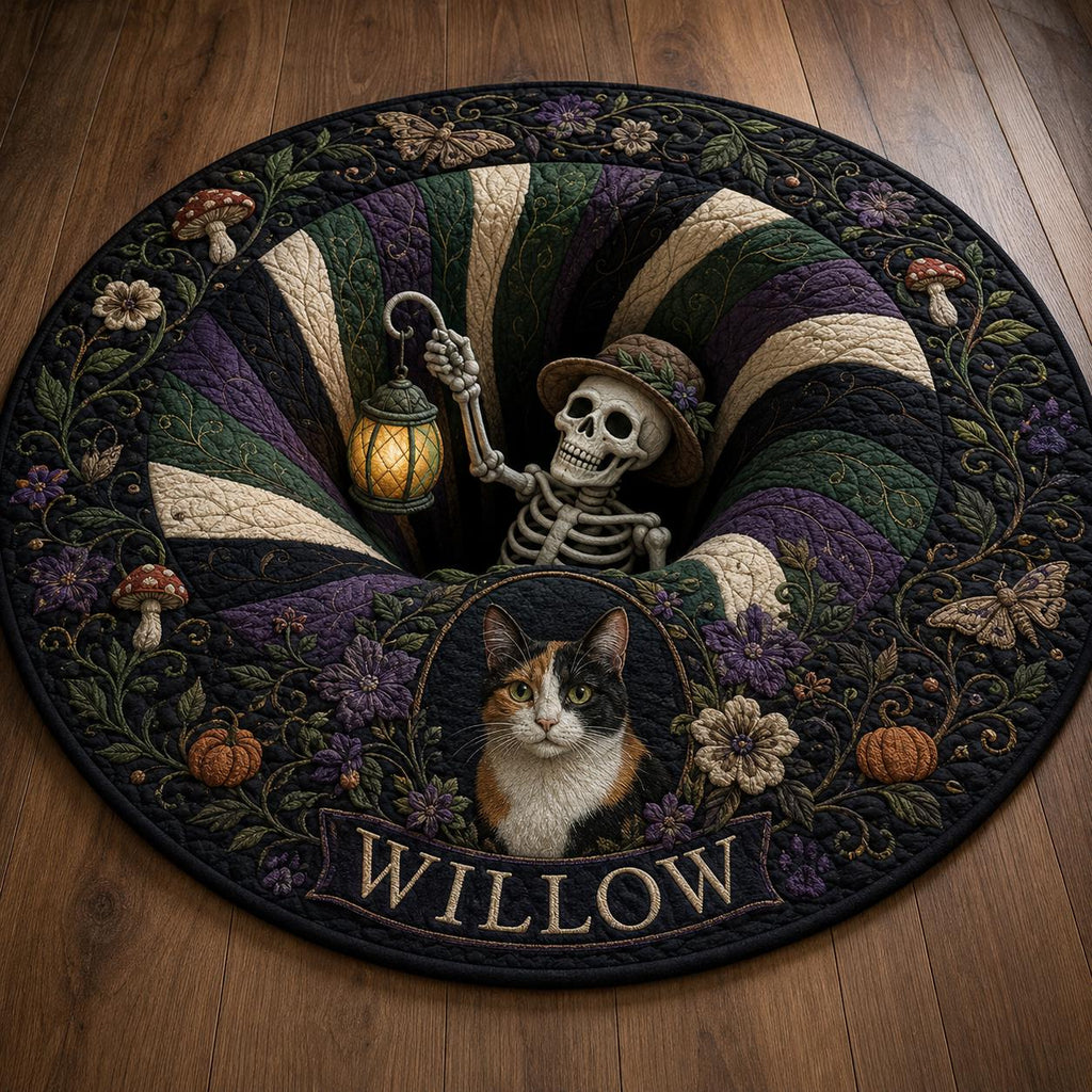 Pirate Dog Round Rug - Personalized Pet Name Carpet - image 4