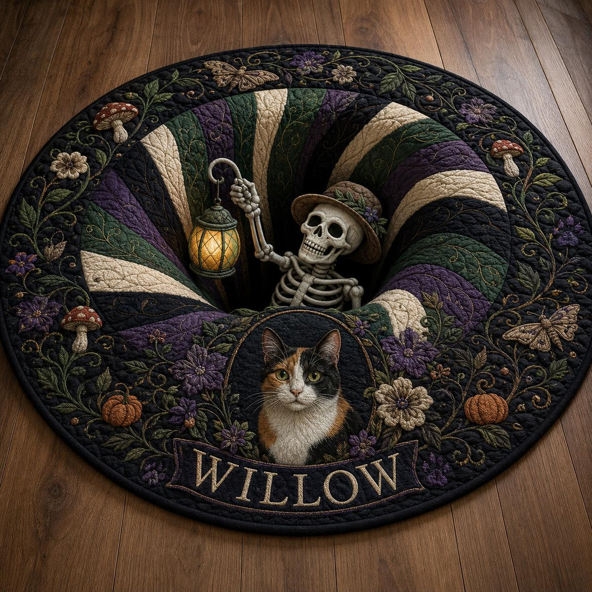 Pirate Dog Round Rug - Personalized Pet Name Carpet - image 4