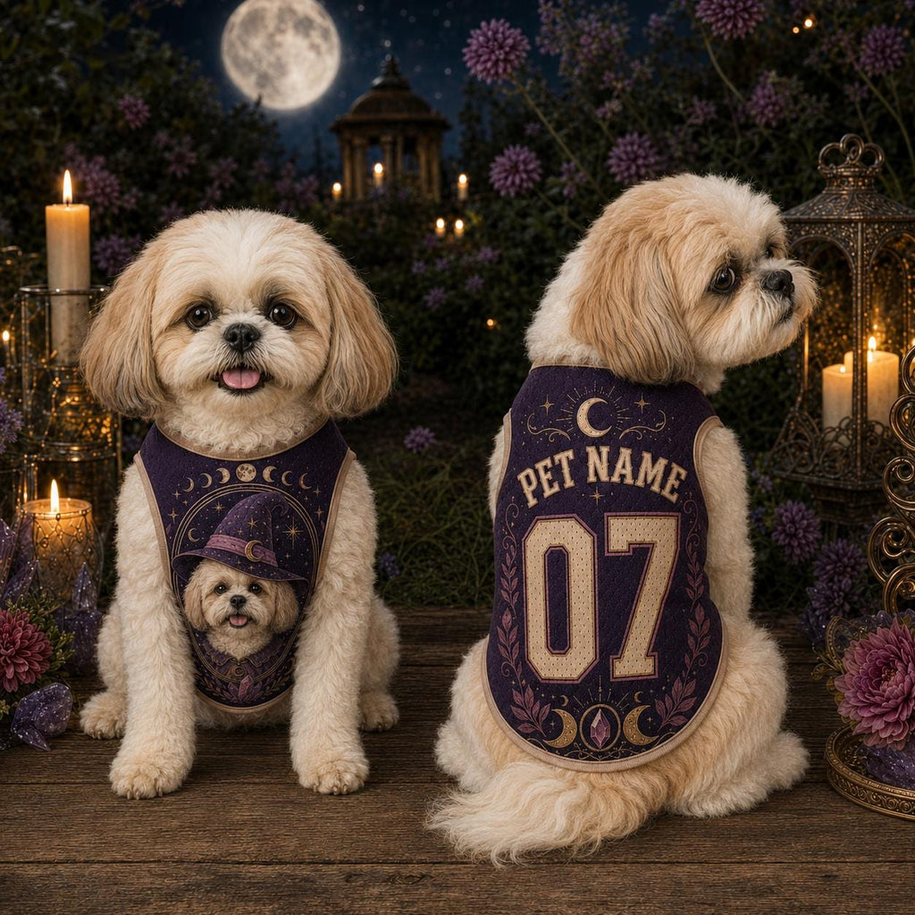 Witch Dog Jersey - Personalized Pet Name Halloween Shirt - image 3