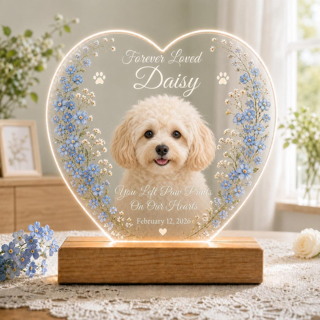 Dog Memorial Night Light - Personalized Pet Loss Acrylic Plaque - image 4