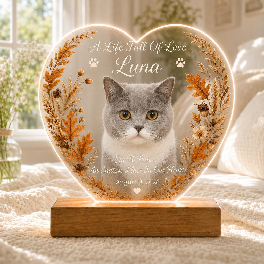 Dog Memorial Night Light - Personalized Pet Photo Acrylic Plaque - image 5