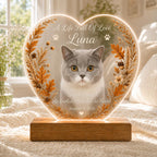 Dog Memorial Night Light - Personalized Pet Photo Acrylic Plaque - image 5