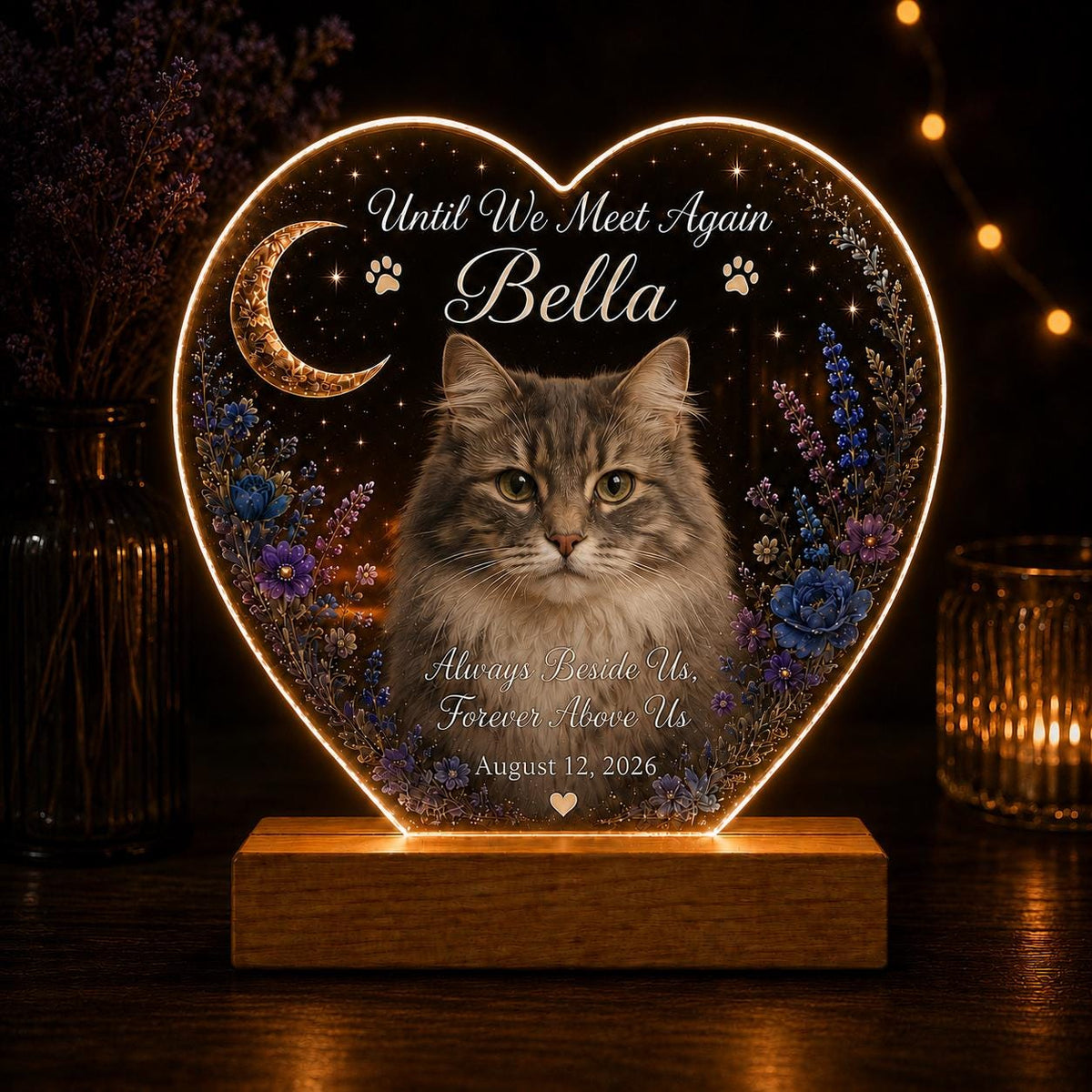 Pet Memorial Night Light - Custom Dog Photo Plaque - image 2