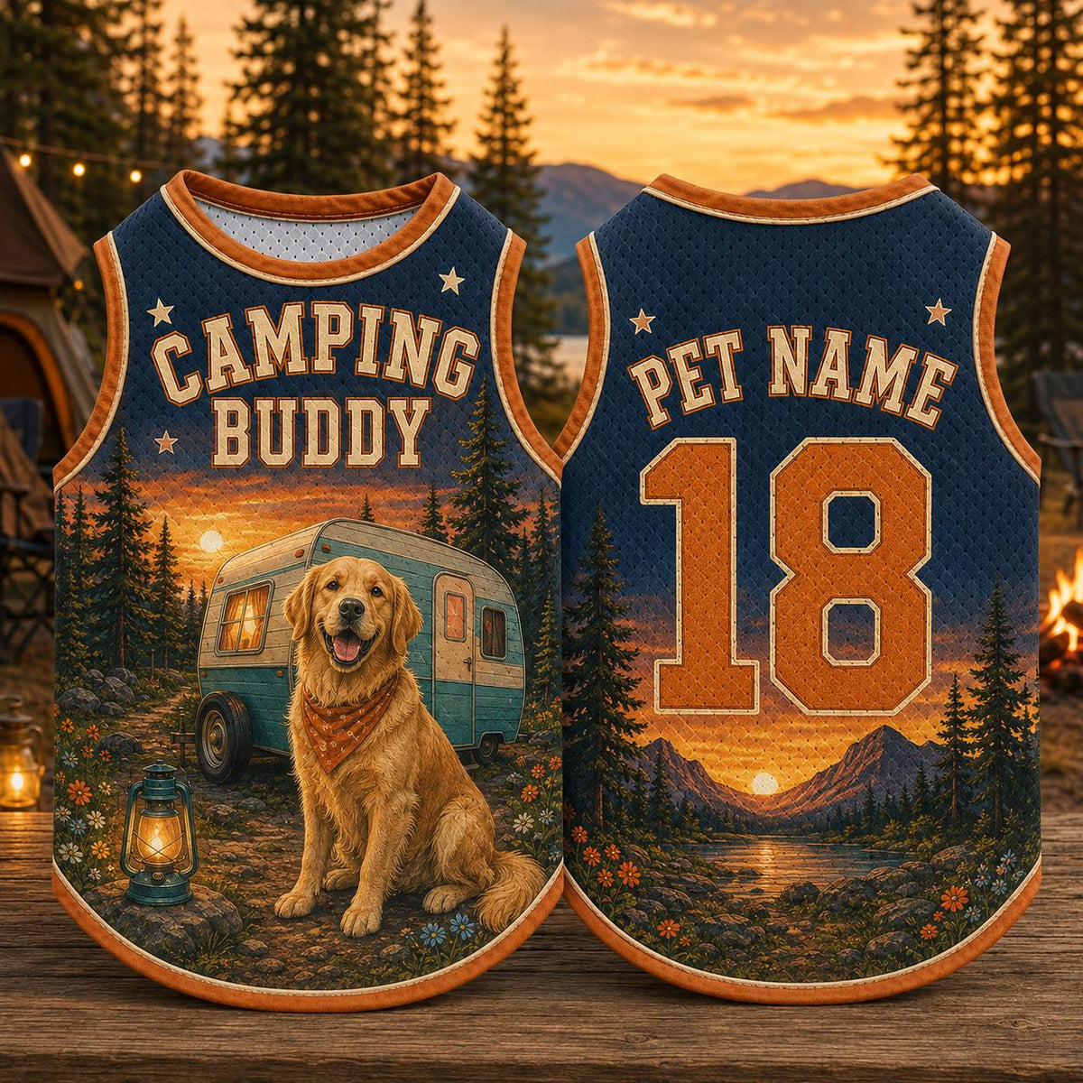 Camping Dog Jersey - Personalized Outdoor Pet Shirt - image 5