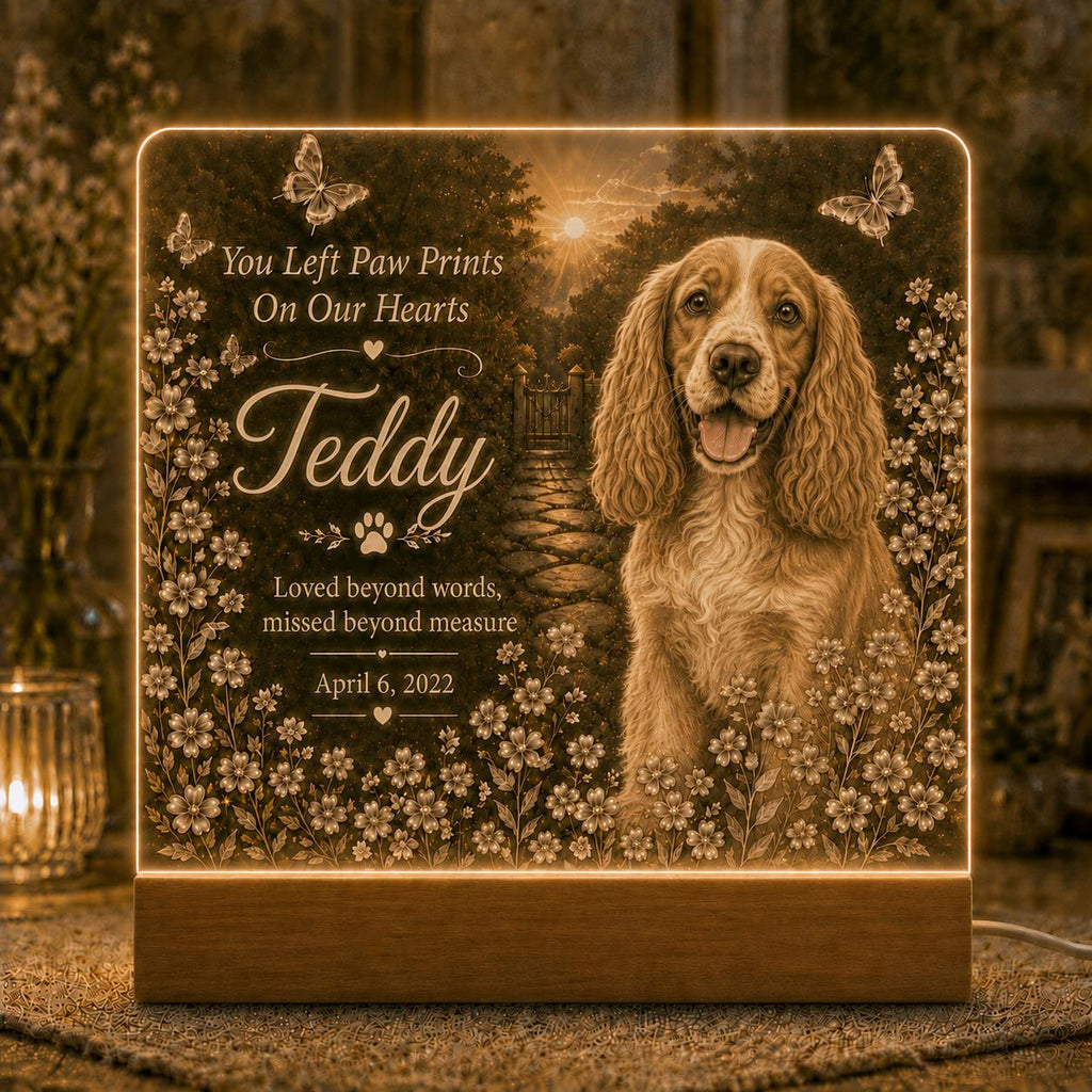 Pet Remembrance Light - Custom Black Lab Photo Plaque - image 4