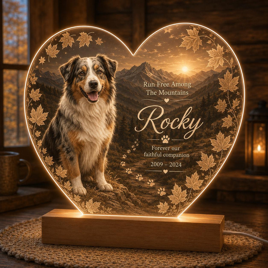 Custom Dog Memorial Lamp - Black Lab Photo Plaque