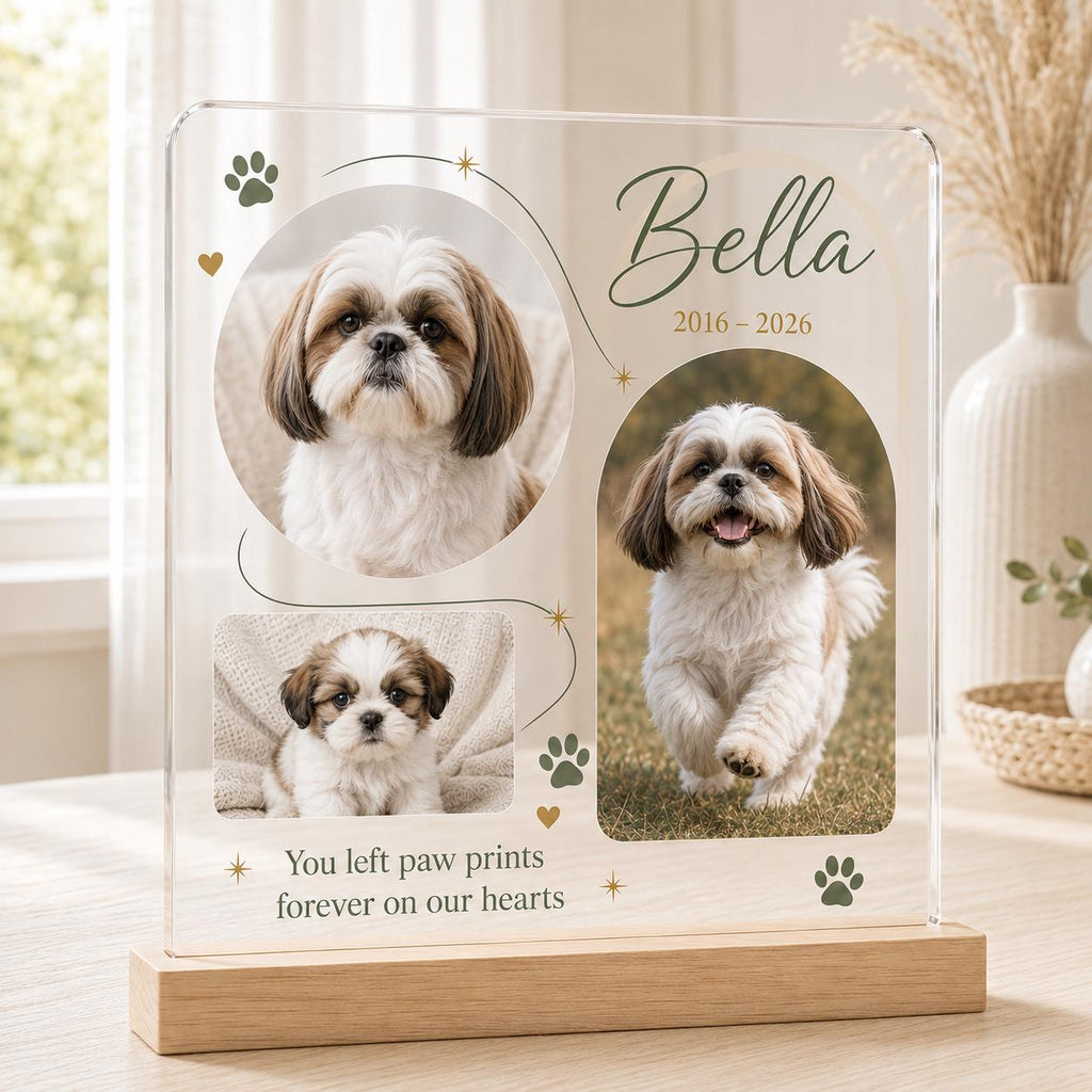 Custom Pet Photo Plaque - Golden Retriever Memorial Acrylic Sign - image 2