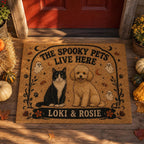 Personalized Pet Halloween Doormat - Spooky Pets Live Here Mat - image 5