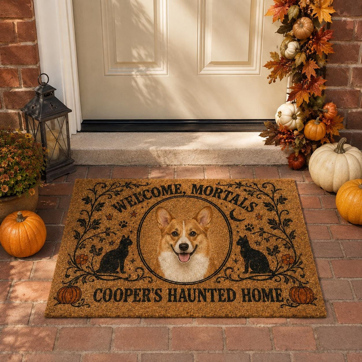 Personalized Halloween Cat Doormat - Custom Pet Photo Welcome Mat - image 2