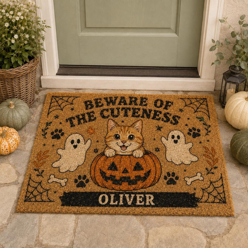 Beware of the Cuteness Doormat - Personalized Halloween Dog Mat - image 4