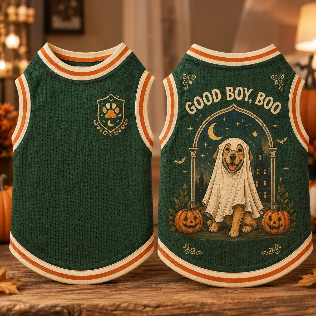 Halloween Dog Jersey - Good Boy Boo Pet Shirt - image 4