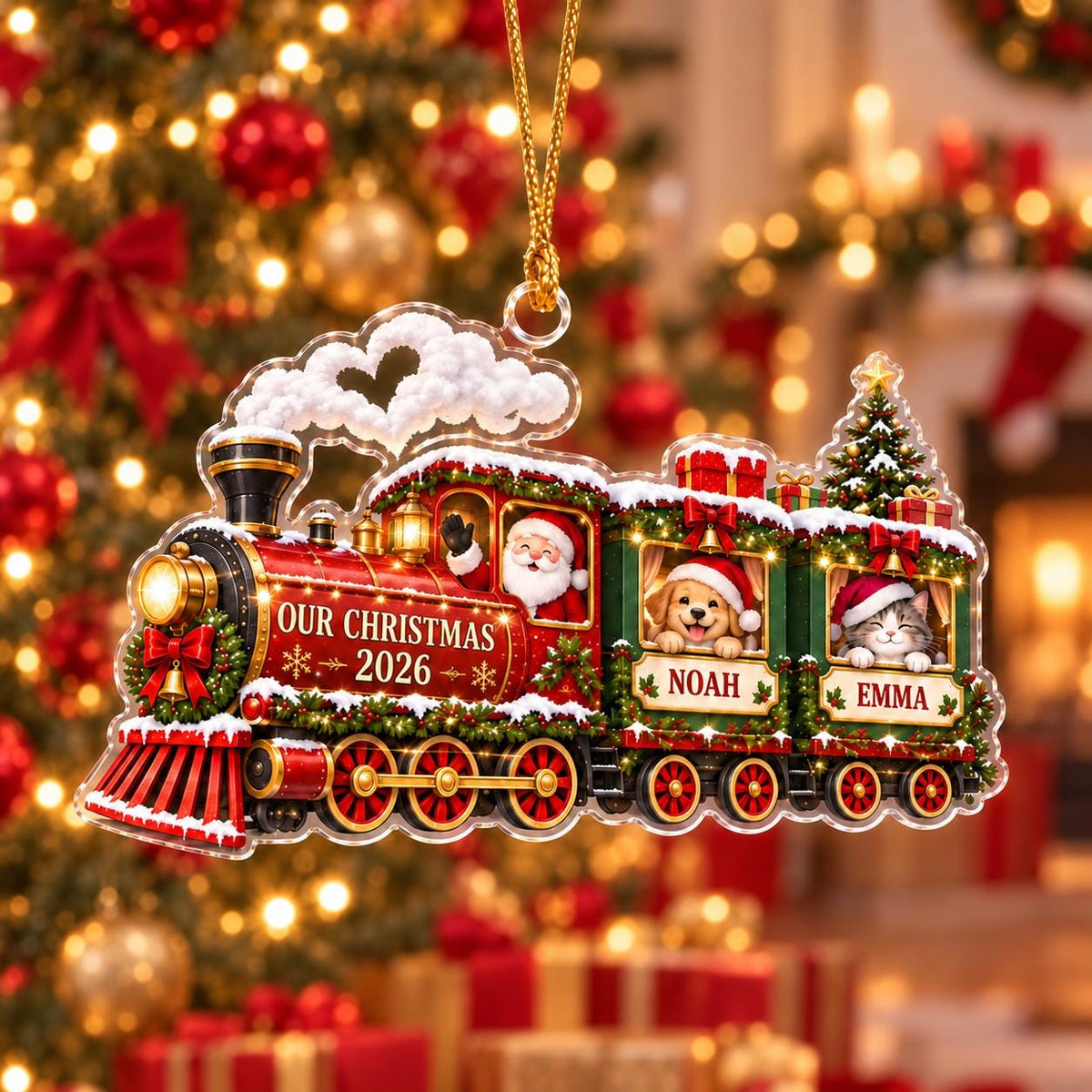 Pet Christmas Ornament - Personalized Dog Cat Name Acrylic Ornament - image 3