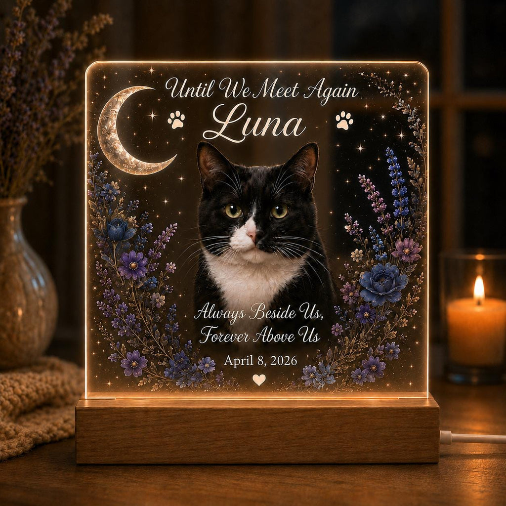 Pet Memorial Night Light - Custom Dog Photo Plaque