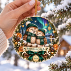Owl Couple Christmas Ornament - Personalized Acrylic Keepsake - image 2