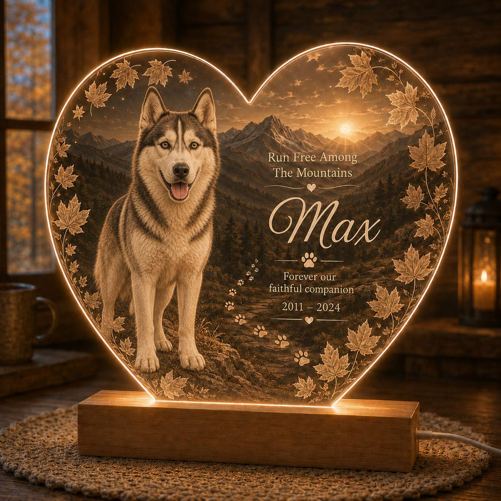 Custom Dog Memorial Lamp - Black Lab Photo Plaque - image 3