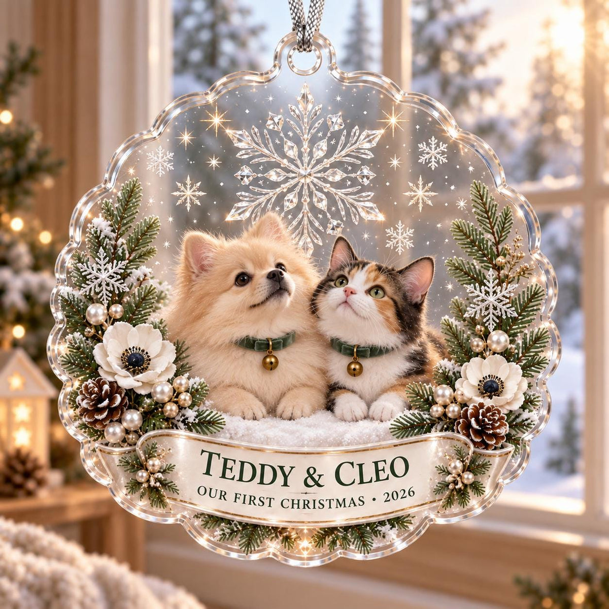 First Christmas Pet Ornament - Personalized Dog Cat Acrylic Keepsake - image 4