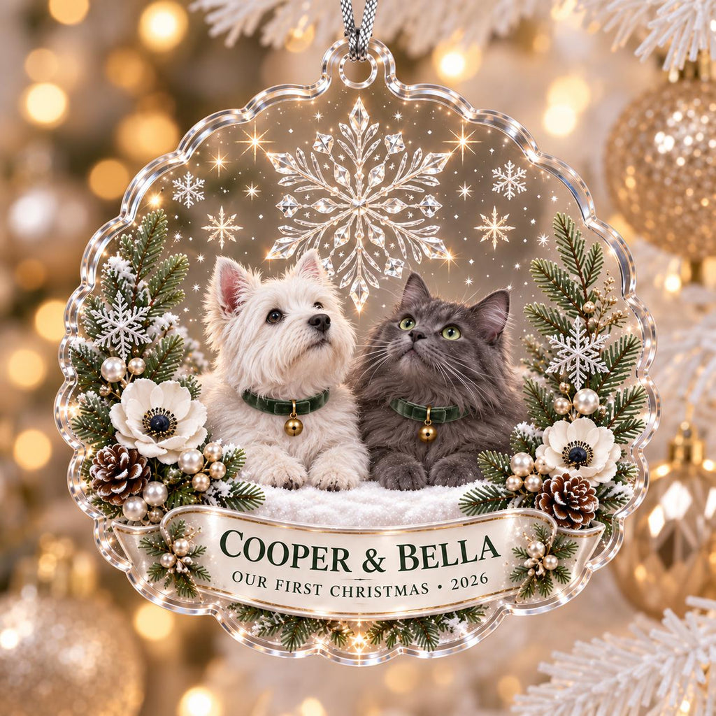 First Christmas Pet Ornament - Personalized Dog Cat Acrylic Keepsake - image 2