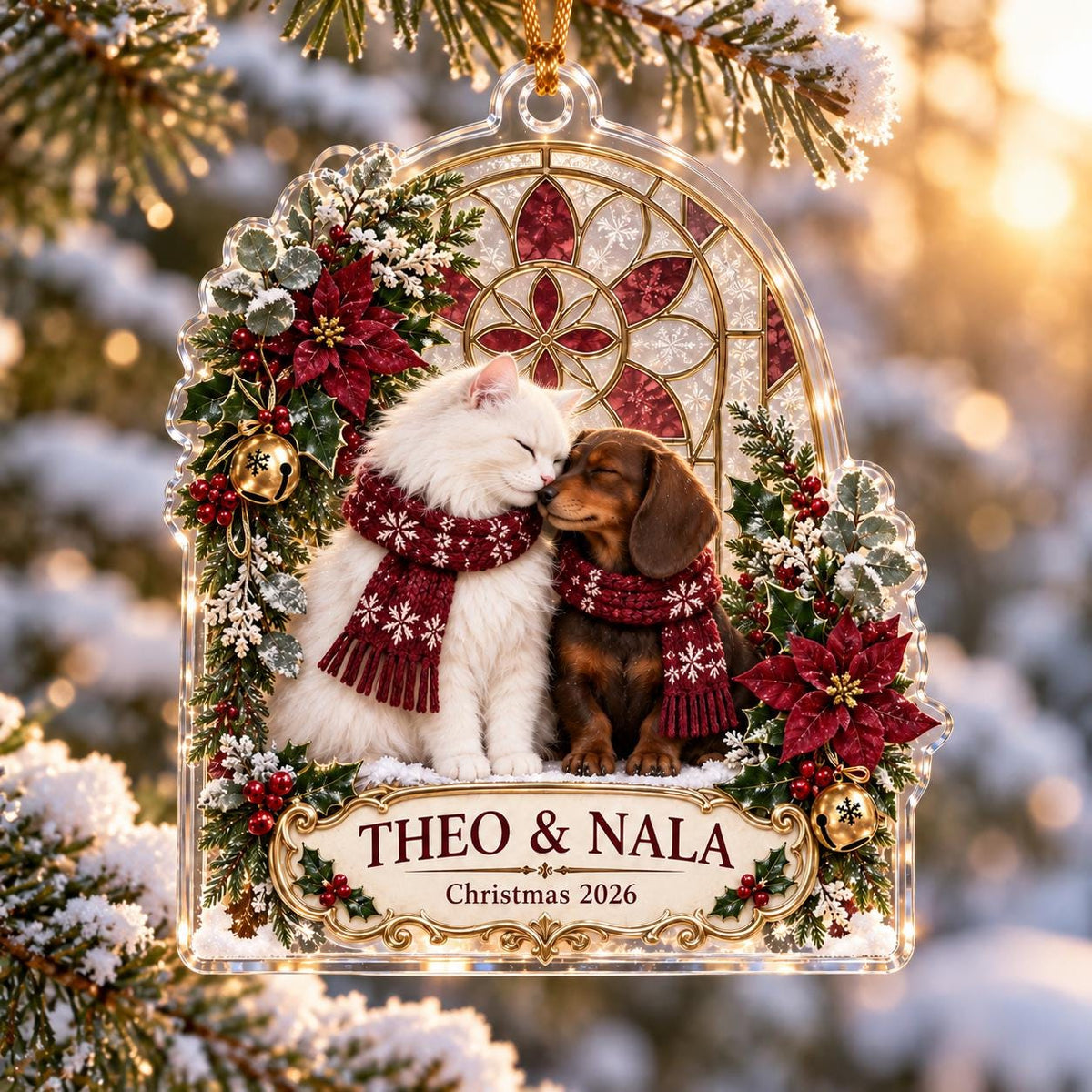 Dog Cat Christmas Ornament - Personalized Pet Name Acrylic Keepsake - image 6