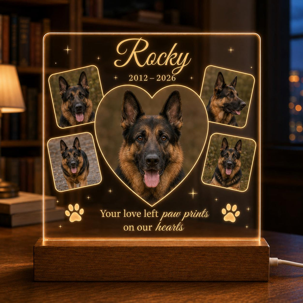 Pet Retriever Memorial Light - Custom Dog Photo Acrylic Plaque - image 2
