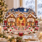 Gingerbread House Ornament - Personalized Couple Christmas Keepsake