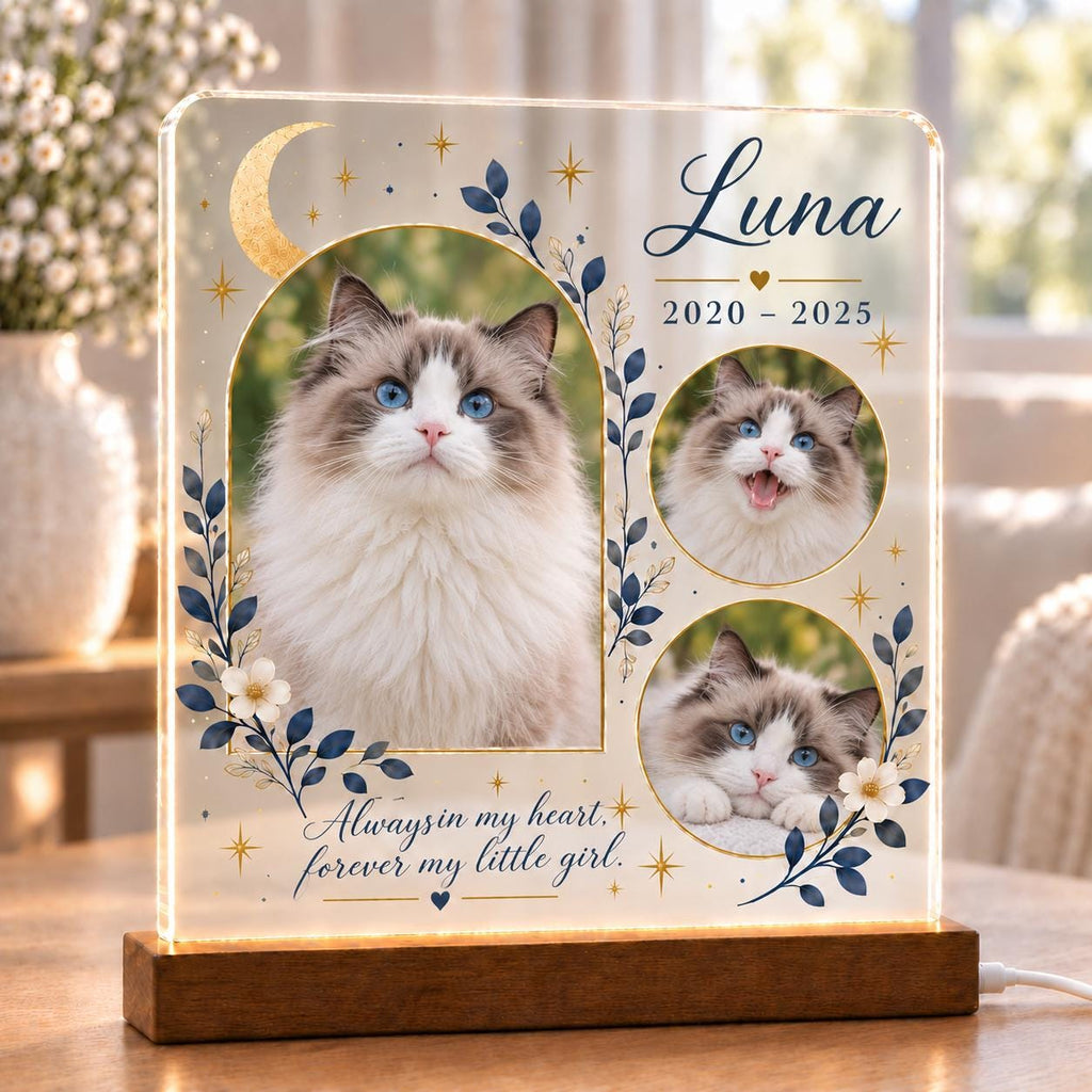 French Bulldog Memorial Light - Custom Pet Photo Acrylic Plaque - image 3