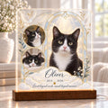 Angel Cat Memorial Light - Custom Tuxedo Cat Photo Acrylic Plaque