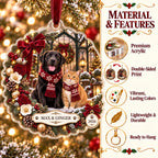 Burgundy Pet Christmas Ornament - Personalized Dog Cat Acrylic Keepsake - image 7