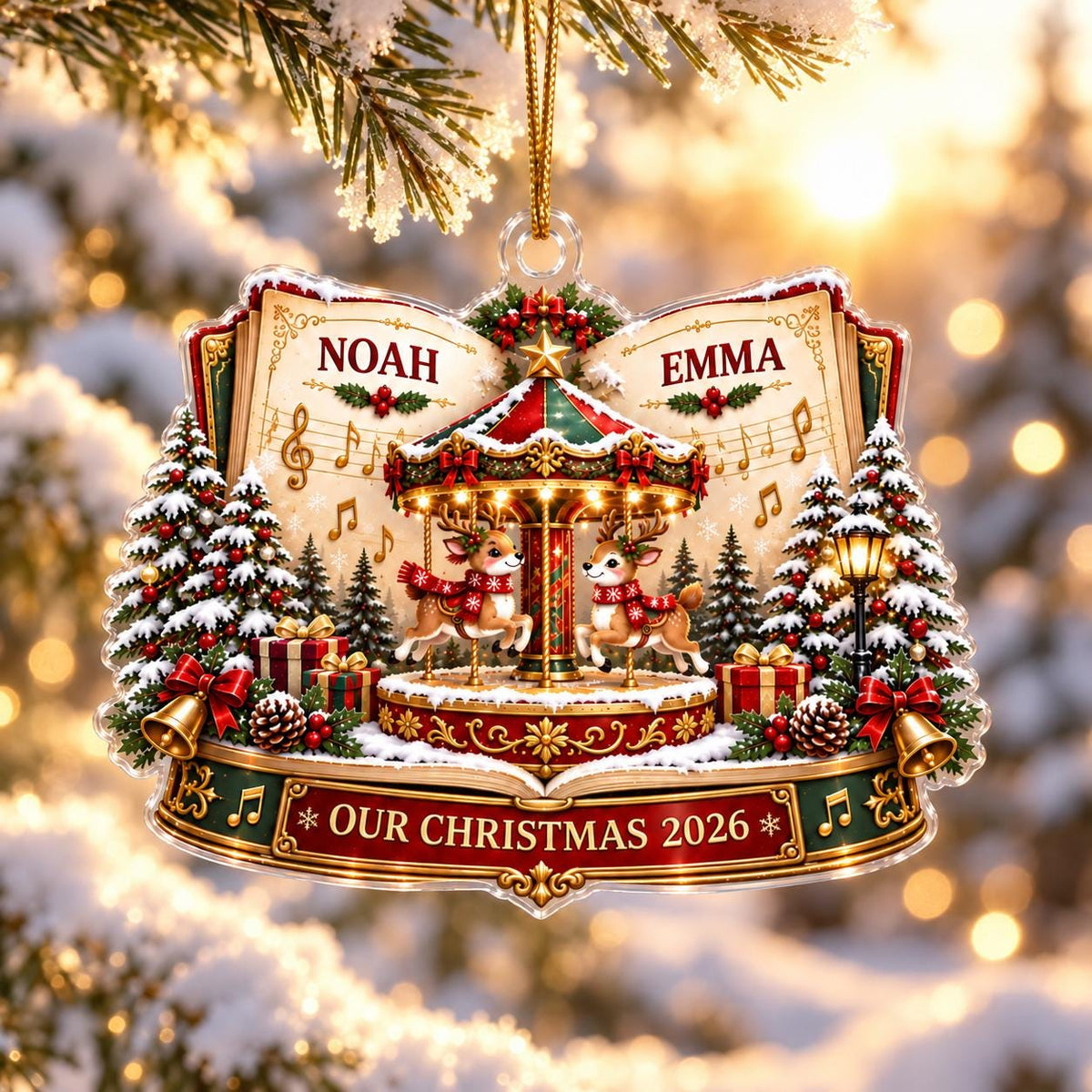 Personalized Christmas Ornament - Custom Couple Names Acrylic Ornament - image 3