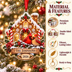 Cardinal Christmas Ornament - Personalized Acrylic Family Keepsake - image 6