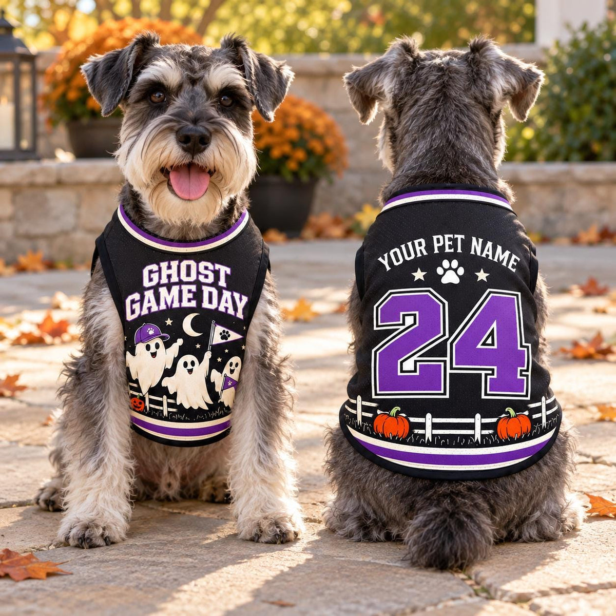 Halloween Pet Jersey - Personalized Dog Name Number Shirt - image 2