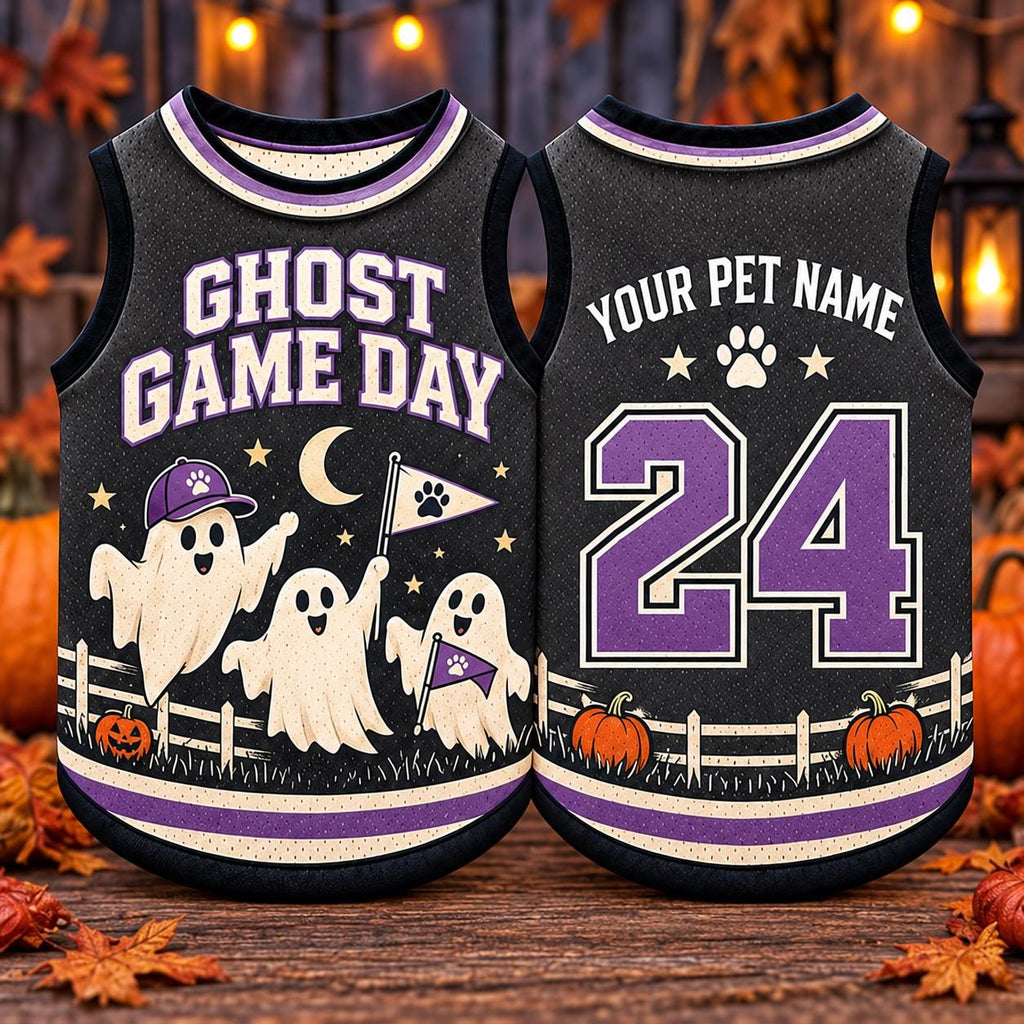 Halloween Pet Jersey - Personalized Dog Name Number Shirt - image 4