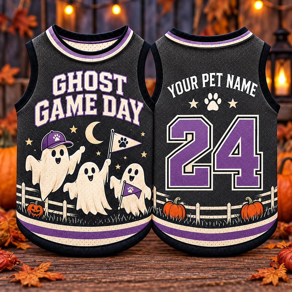 Halloween Pet Jersey - Personalized Dog Name Number Shirt - image 4