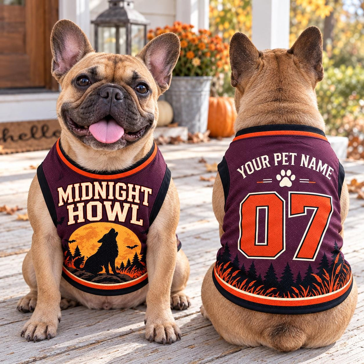 Midnight Howl Pet Jersey - Personalized Dog Name Number Shirt - image 3