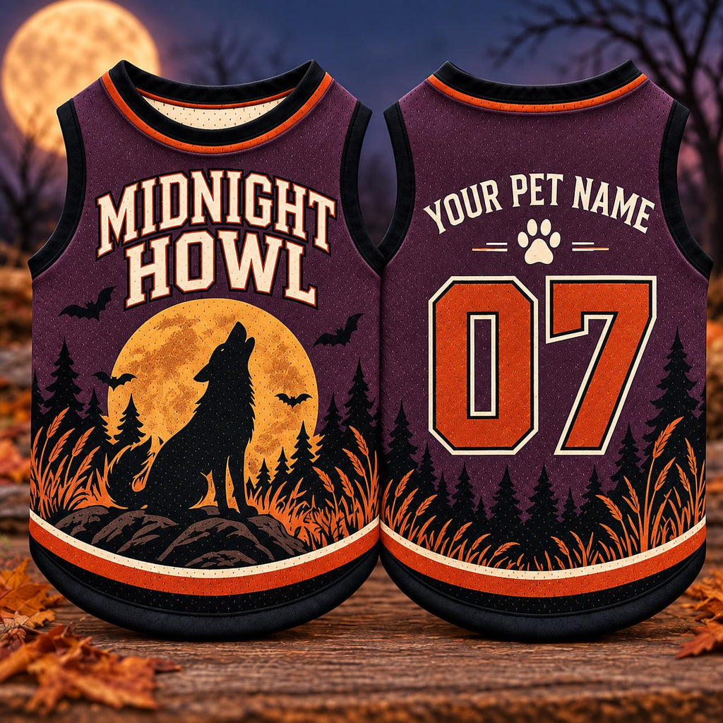 Midnight Howl Pet Jersey - Personalized Dog Name Number Shirt - image 5