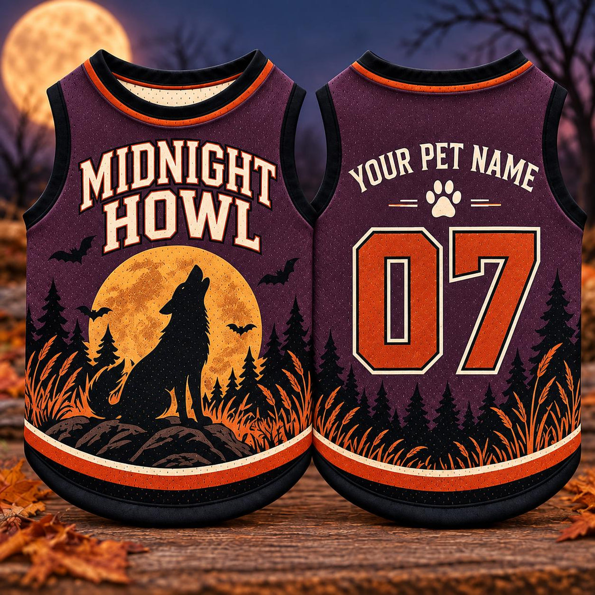 Midnight Howl Pet Jersey - Personalized Dog Name Number Shirt - image 5
