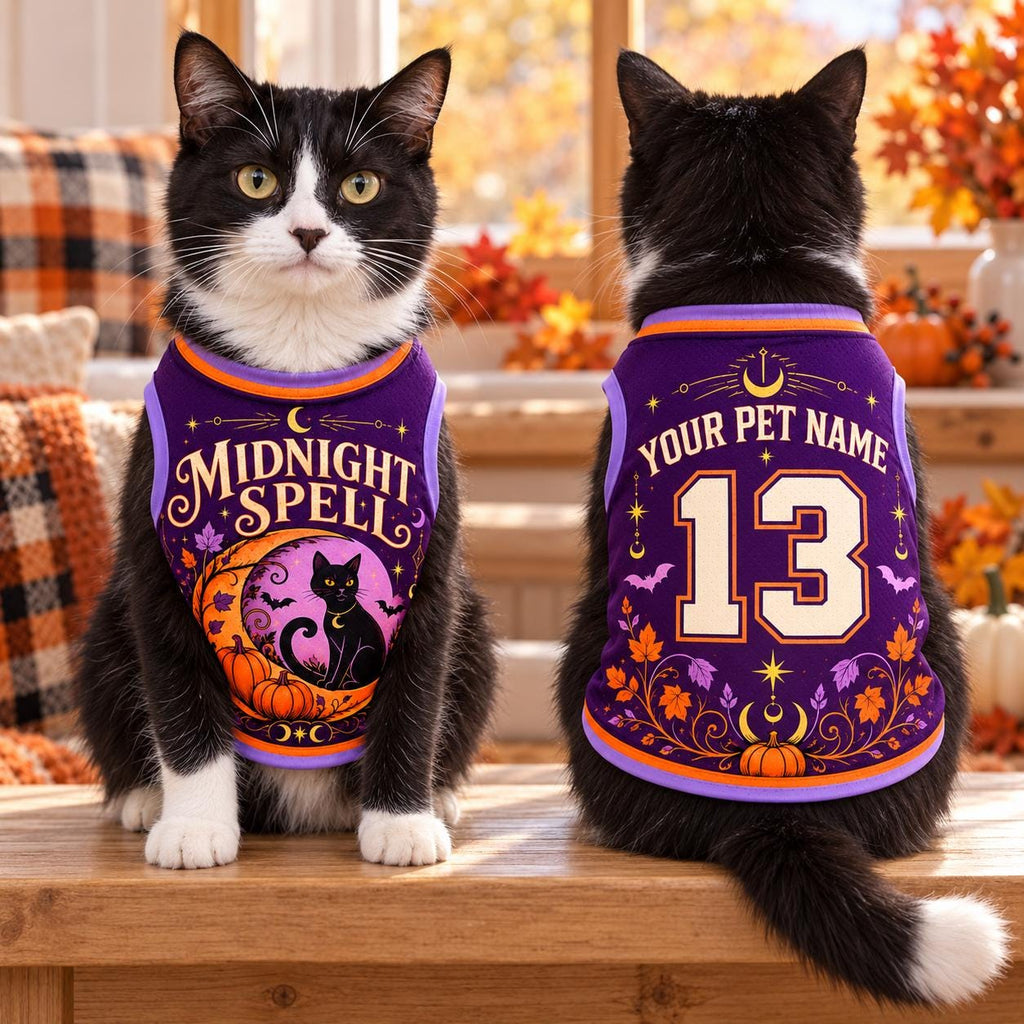 Midnight Spell Pet Jersey - Personalized Dog Name Number Shirt - image 2