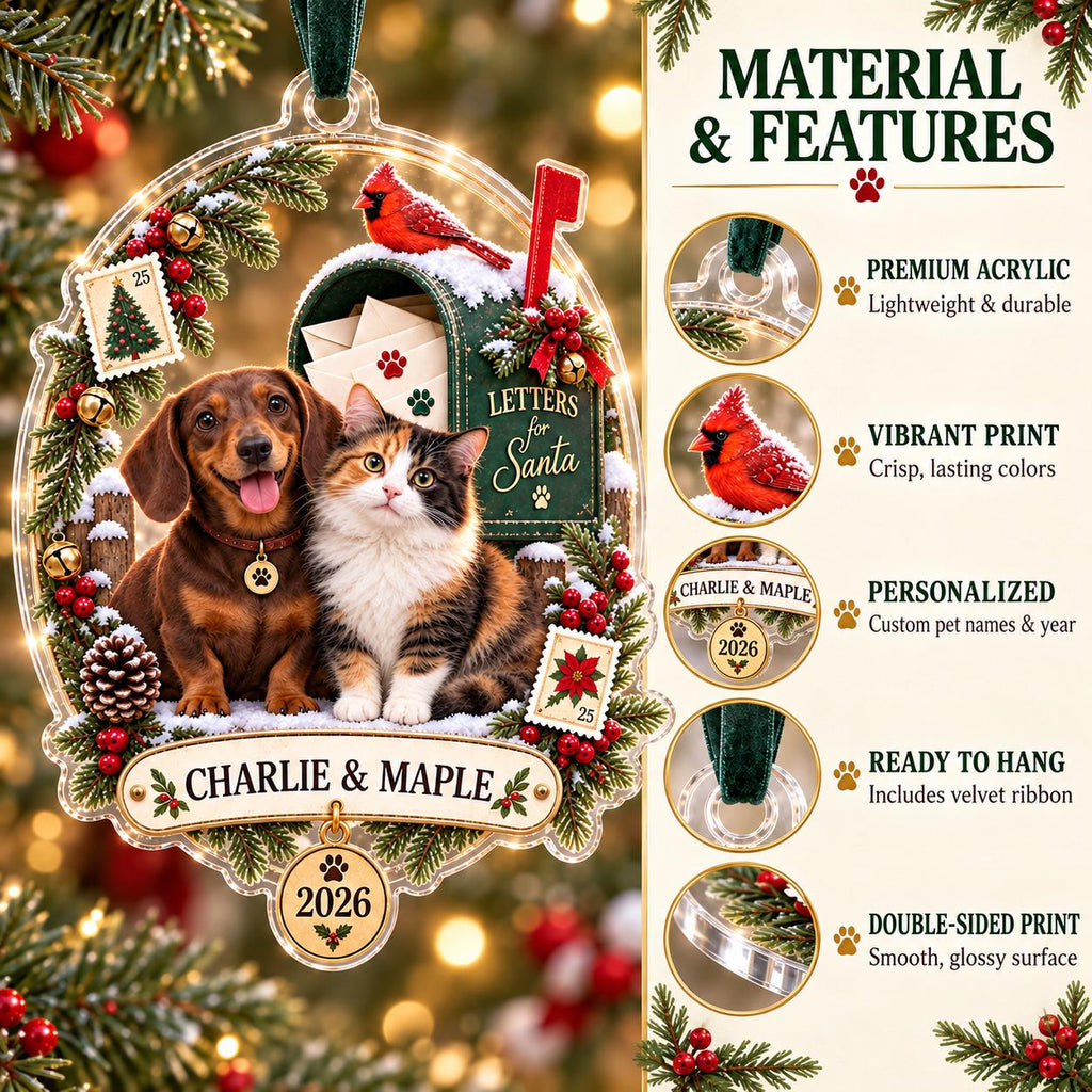 Letters for Santa Pet Ornament - Personalized Dog Cat Acrylic Keepsake - image 6