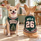 Merry & Bright Pet Jersey - Personalized Dog Name Number Shirt - image 2